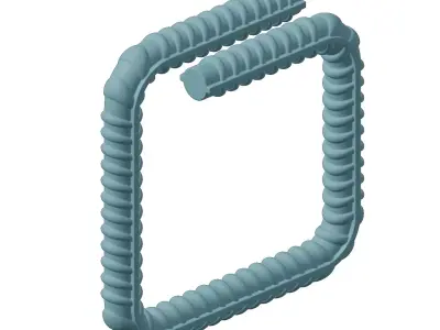 Plastic Square Bend TMT Bar Toy 3D model