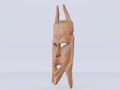 African Mask 02 Low-poly 3D model