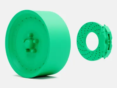 15x7 Centerline Auto Drag Wheel and Brake 3D print model