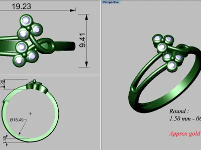 light weight gold diamond rings-C111116SKCH2026033-wt-0-5 3D print model