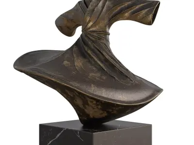 Whirling Dervish Sufi Dancer Statue Low-poly 3D model