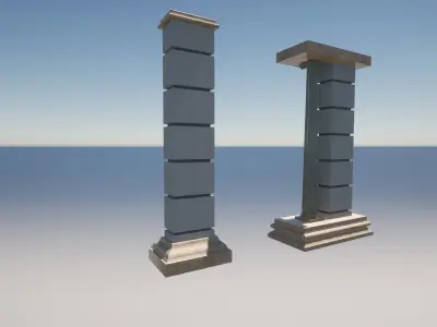 Two Architectural Columns 3D model