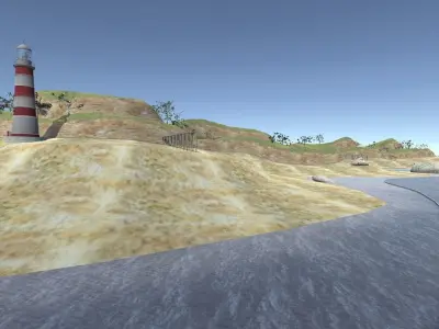 Beach Racing Track Low-poly 3D model