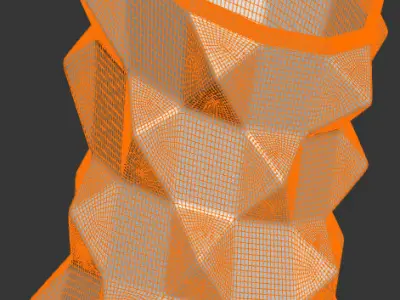 Oblique Triangle Notched Vase Geometric Shape 3D Printing Model 3D print model