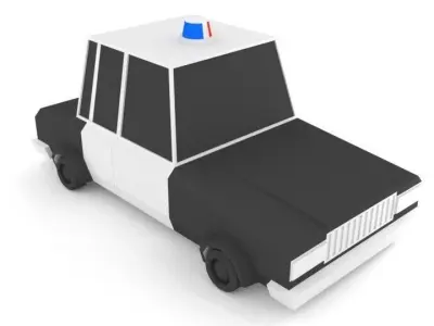Police Car LOW POLY Low-poly 3D model