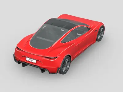Tesla Roadster Low-poly 3D model