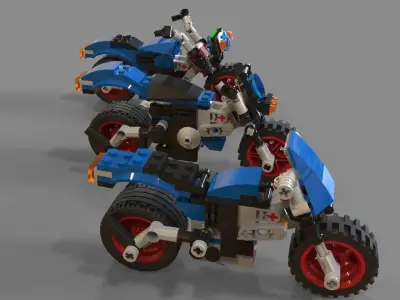 Lego Motorcycles pack 3D model
