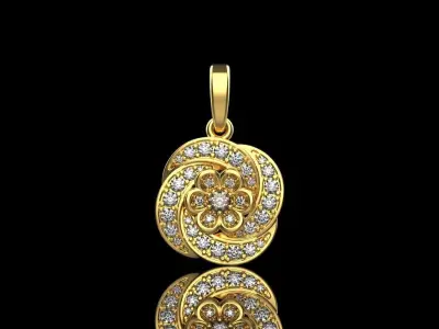 flower round  pendant model 288 3D print model