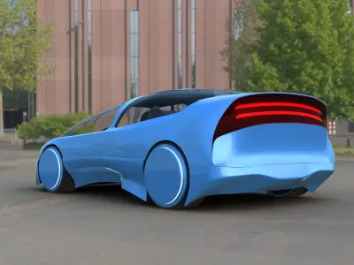 Futuristic Concept Car from 90s movie 3D model