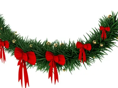 Christmas Wreath and christmas tree collection 3D model