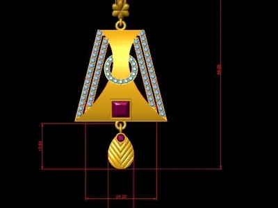 Pendant Necklace 3D print model 14