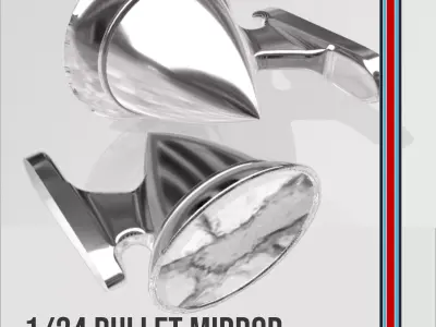 Vintage Racing mirror for scale autos 1 24 scale  3D print model