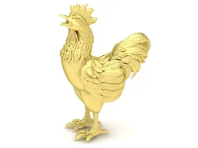 Lucky Rooster Animal Pendant for Jewelry 3D Model 3919 3D print model