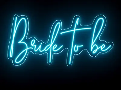 Bride To Be Neon Sign 3D model