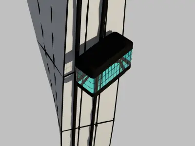 twisted Elevator 3D Model Low-poly 3D model