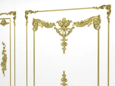 Plaster decorative frame 3D model 01 3D model