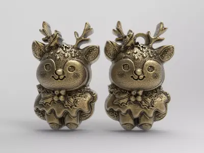 treedecor cream deer decor  3D print model