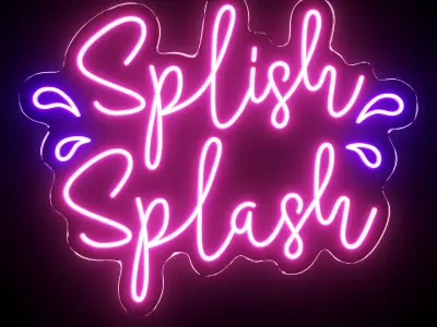 Splish Splash Neon Sign 3D model