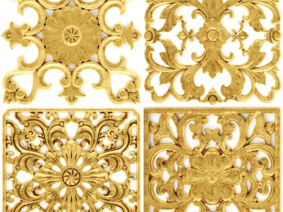 Stucco collection ceiling rosette 2 3D model