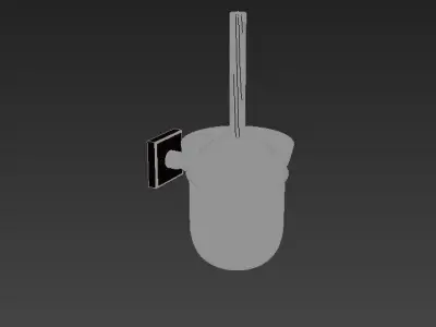 Bay Toilet Brush Glass Short 3D model
