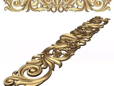 Carved Plaster Molding Decoration 035 Low-poly 3D model