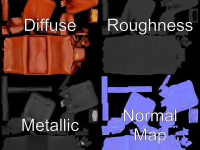 Luxury Leather Handbag D Model Pack Low-poly 3D model