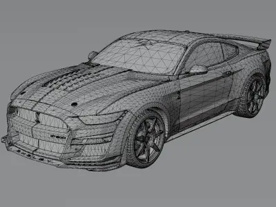 Mustang Shelby GT500 Free low-poly 3D model