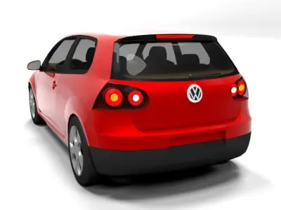 GOLF 5 3DOOR LOWPOLY Low-poly 3D model