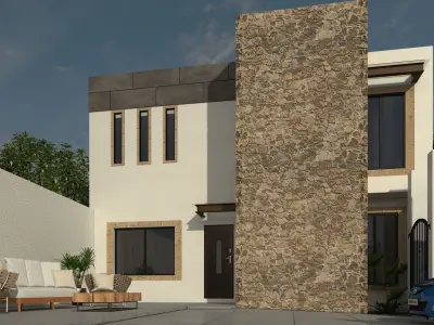 SMALL HOUSE WITH MATERIALS 3D model