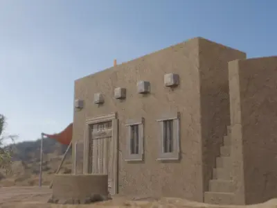 Desert Middle Eastern House Free 3D model