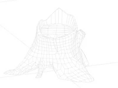 stump tree root wood tree carving tree decoration 3D model