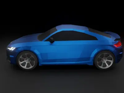 Audi TT RS 2020 low poly 3D model Low-poly 3D model