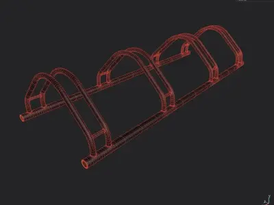 Bike Rack M04 Low-poly 3D model