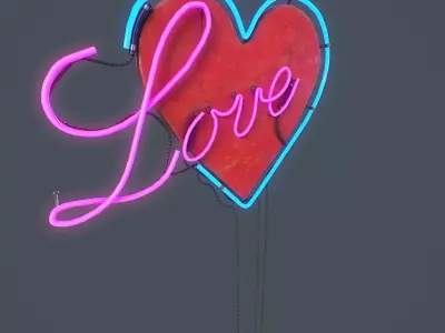 Love neon sign v2 Low-poly 3D model