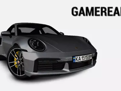 Porsche 911 992 Turbo S 2021 with Simple Interior Gameready Low-poly 3D model