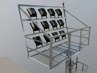 20 Meter Polygonal Projector Pole 3D model