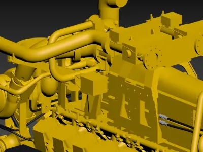 CAT SCI FI Gas engine Low-poly 3D model
