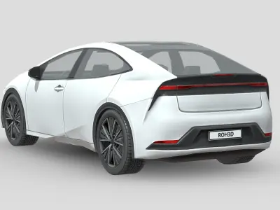 Toyota Prius 2023 Low-poly 3D model
