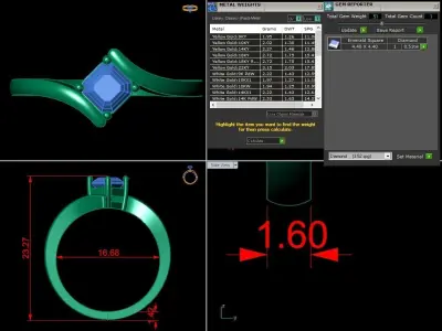 Jewelry Diamond Ring 3D print model 8
