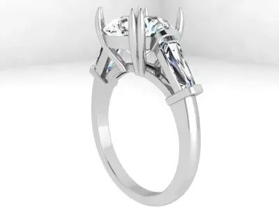 Round Diamond Ring 3707 3D print model