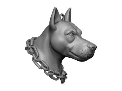 pitbull head 3D print model