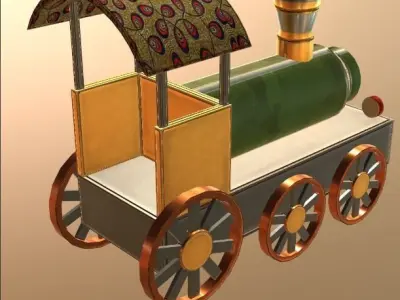 Toy train Low-poly 3D model