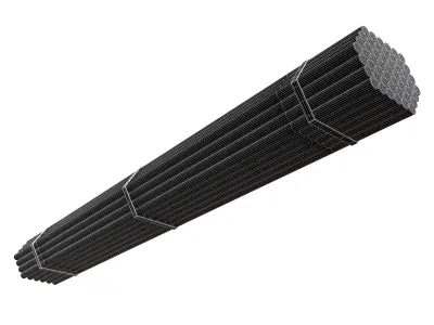 Steel Round Bars v1 005 Low-poly 3D model