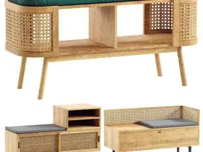 Interieurs hallway benches 3D model