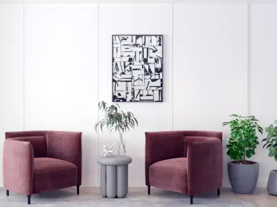 sofa Modern person single 3D model