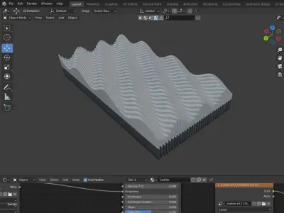 Modern wave  panel wall Futuristic structure Artistic Decoration 3D model