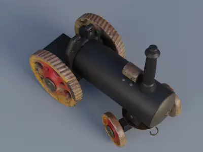 Tracktor toy Low-poly 3D model