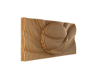 Parametric Wavy Wooden Wall Decor 17 - wood cutting machines 3D model