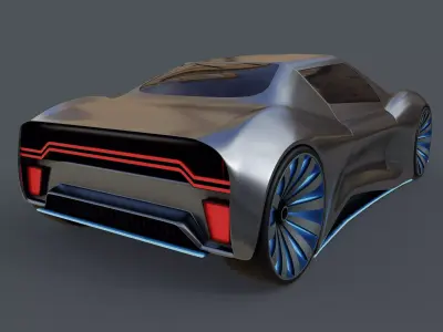 Electric Hybrid Coupe Car 3D model