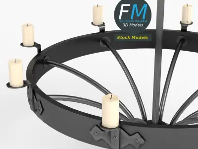 Medieval chandelier 3 3D model